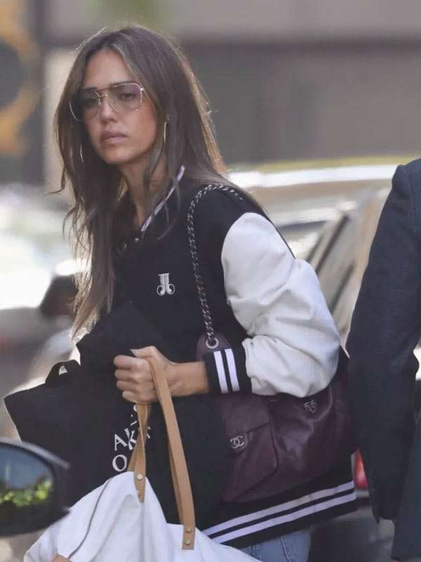 LA Jessica Alba Varsity Jacket - back view