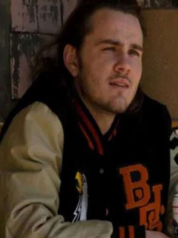 Billy Poe American Rust Varsity Jacket - side view
