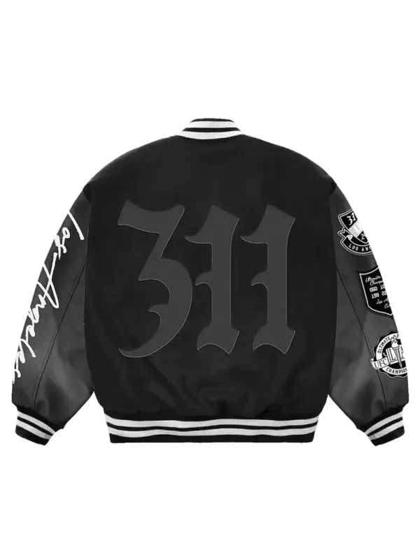 Los Angeles UFC 311 Black Varsity Jacket - back view