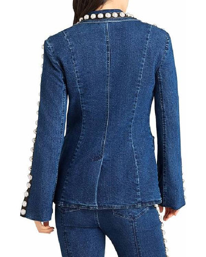 Taraji P. Henson Why Did I Get Married Again Embellished Denim Jacket - back view