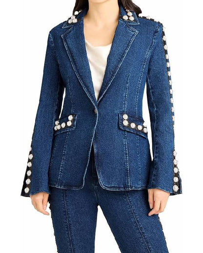 Taraji P. Henson Why Did I Get Married Again Embellished Denim Jacket - side view