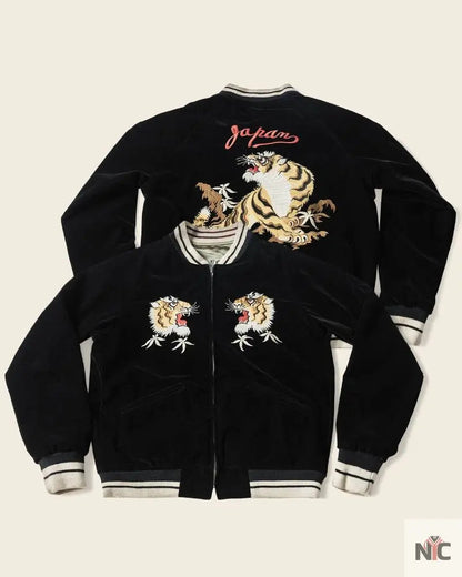 1950s Reversible Acetate Souvenir Jacket – Falcon × Tiger Clanton Jacket