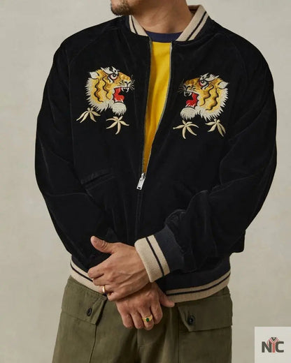 1950s Reversible Acetate Souvenir Jacket – Falcon × Tiger Clanton Jacket