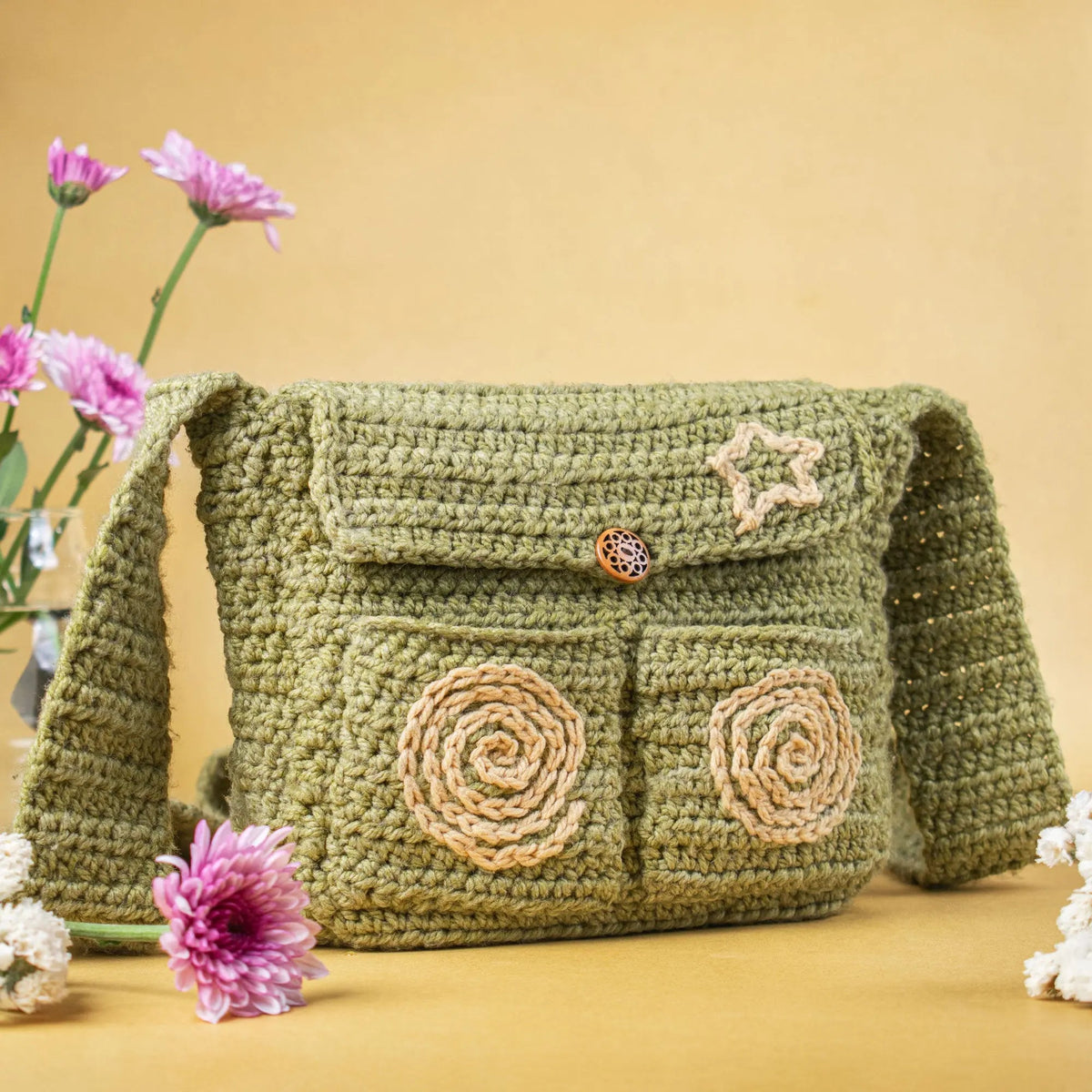 Eden Crochet Handbag – Handcrafted Grace with Earthy Charm TERRY ROGER