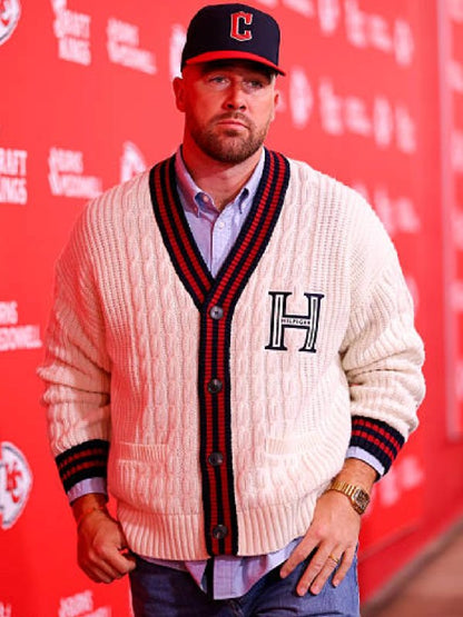 Travis Kelce V-Neck Cable-Knit Cardigan - view 3