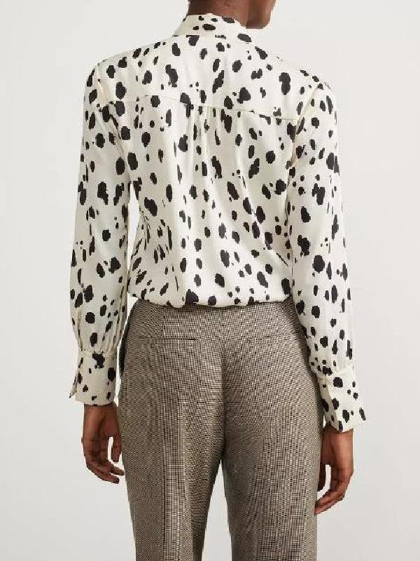 Elsbeth Season 4 Carrie Preston Polka Dot Tie Neck Blouse - view 5