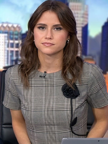 Sophie Flay Good Morning America Floral Applique Plaid Dress - view 3