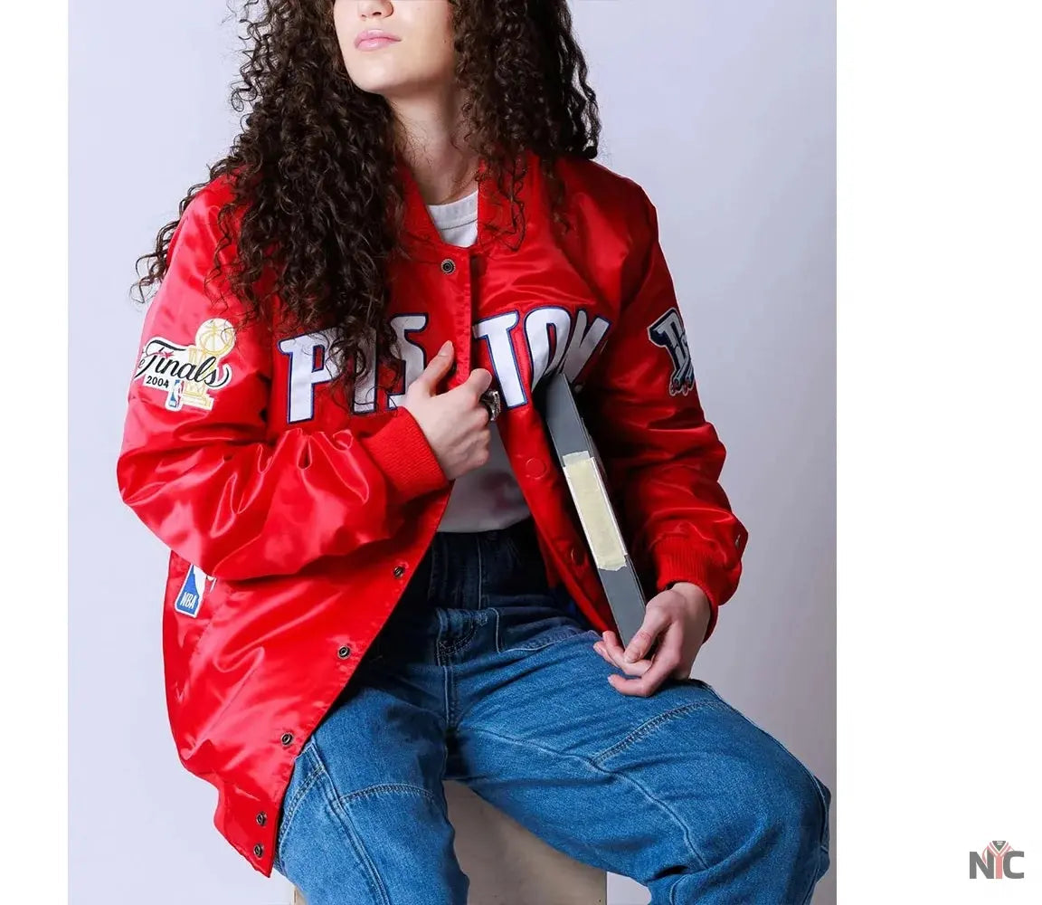 20th Anniversary Detroit Pistons Red Jacket Clanton Jacket