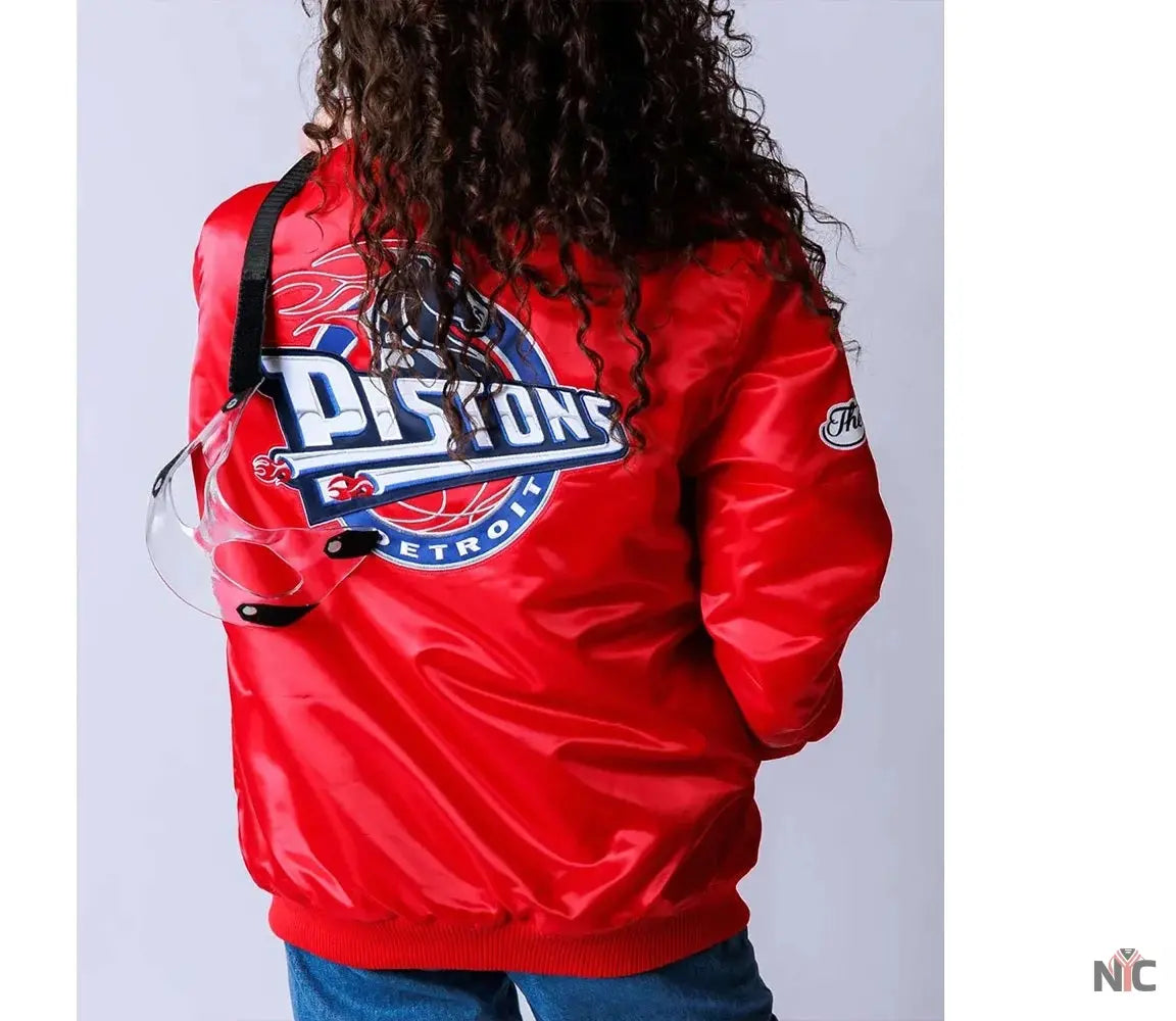 20th Anniversary Detroit Pistons Red Jacket Clanton Jacket