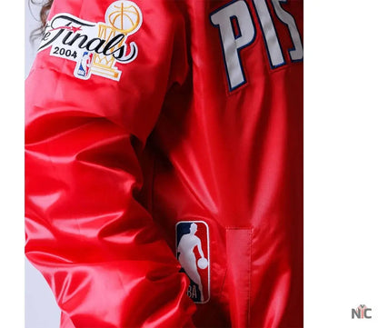 20th Anniversary Detroit Pistons Red Jacket Clanton Jacket
