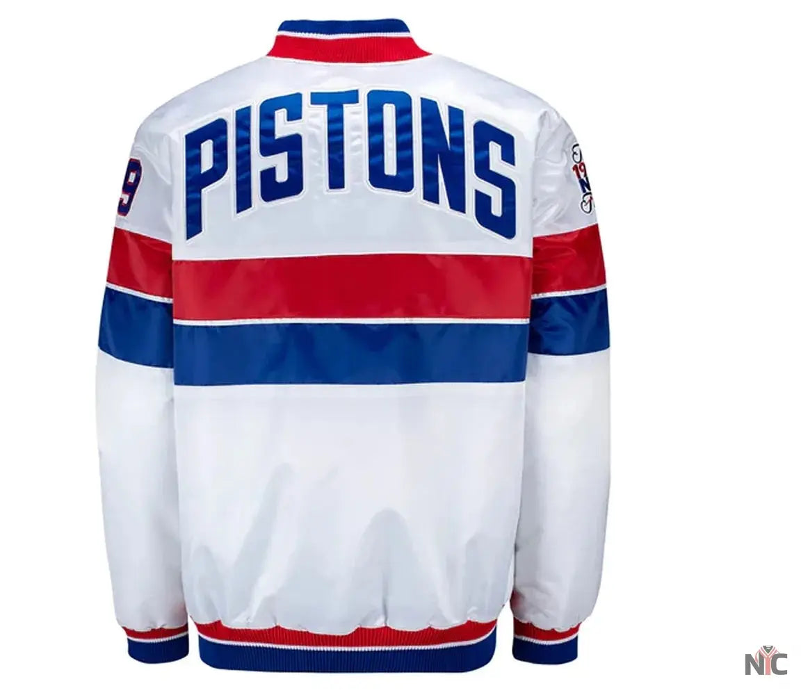 35th Anniversary Detroit Pistons White Jacket Clanton Jacket
