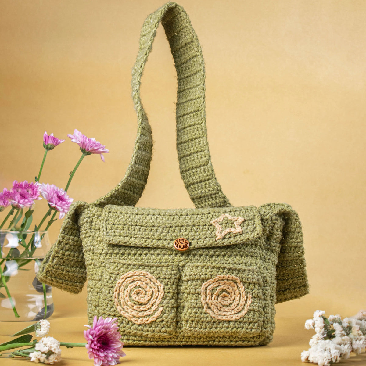Eden Crochet Handbag – Handcrafted Grace with Earthy Charm TERRY ROGER