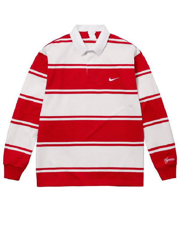 Travis Kelce Red Striped Rugby Shirt USA Jackets
