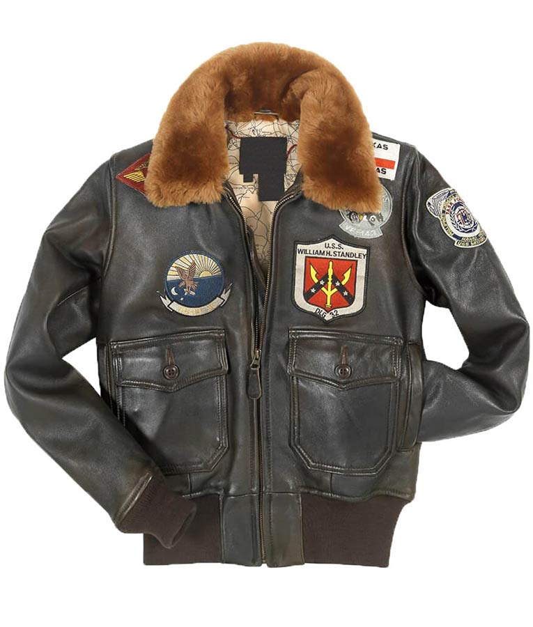 Top Gun Womens Brown Leather Jacket