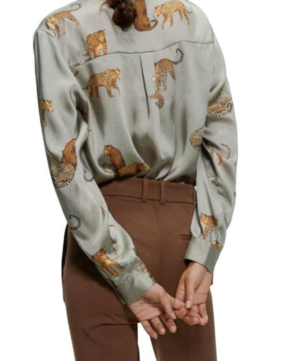 Good Morning America Morgan Norwood Cheetah Print Blouse Clanton Jacket