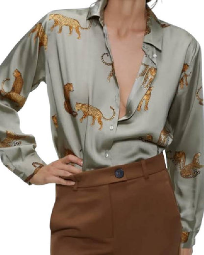 Good Morning America Morgan Norwood Cheetah Print Blouse Clanton Jacket