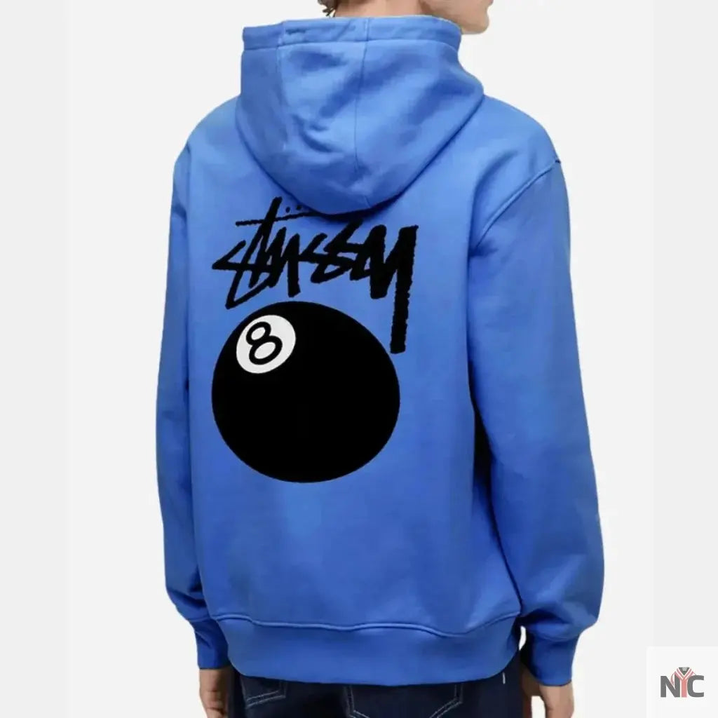 8 Ball Unisex Stussy Blue Hoodie Clanton Jacket