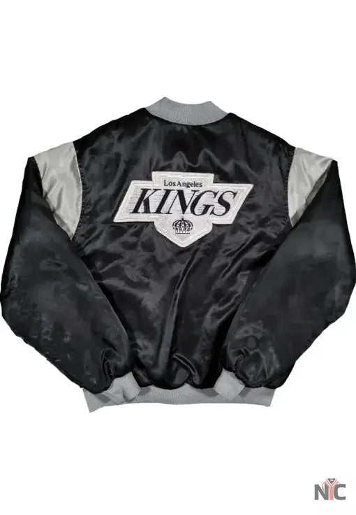 80’s Los Angles Kings Black Satin Jacket Clanton Jacket