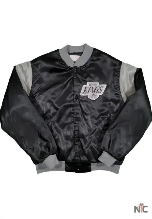 80’s Los Angles Kings Black Satin Jacket Clanton Jacket