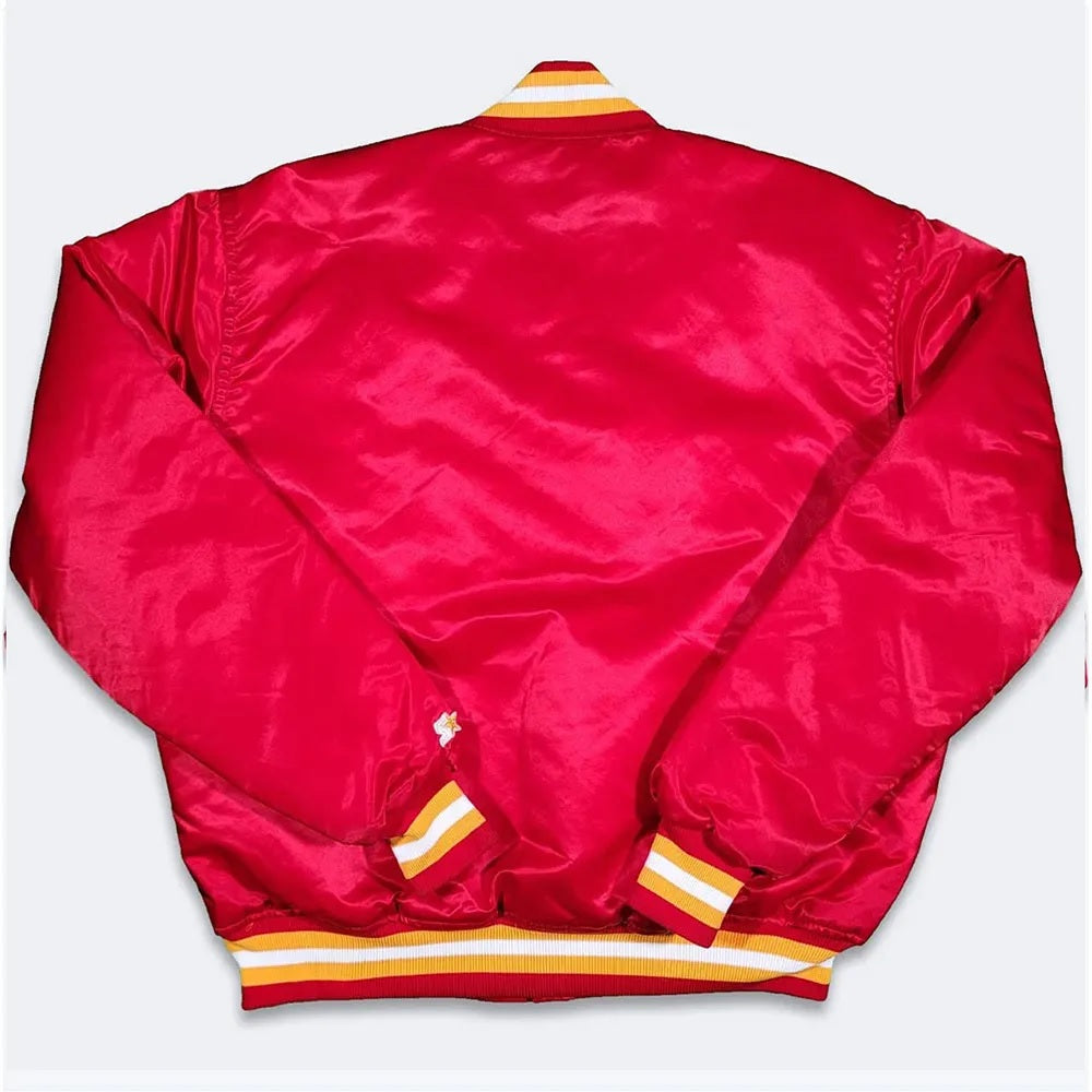 90s Houston Rockets Red Satin Jacket.