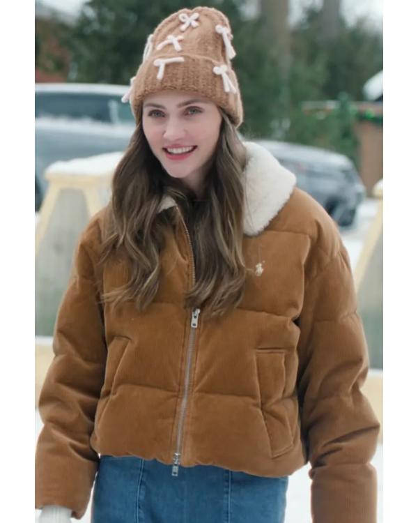 A Merry Little Ex-Mas 2025 Emily Hall Brown Corduroy Puffer Jacket