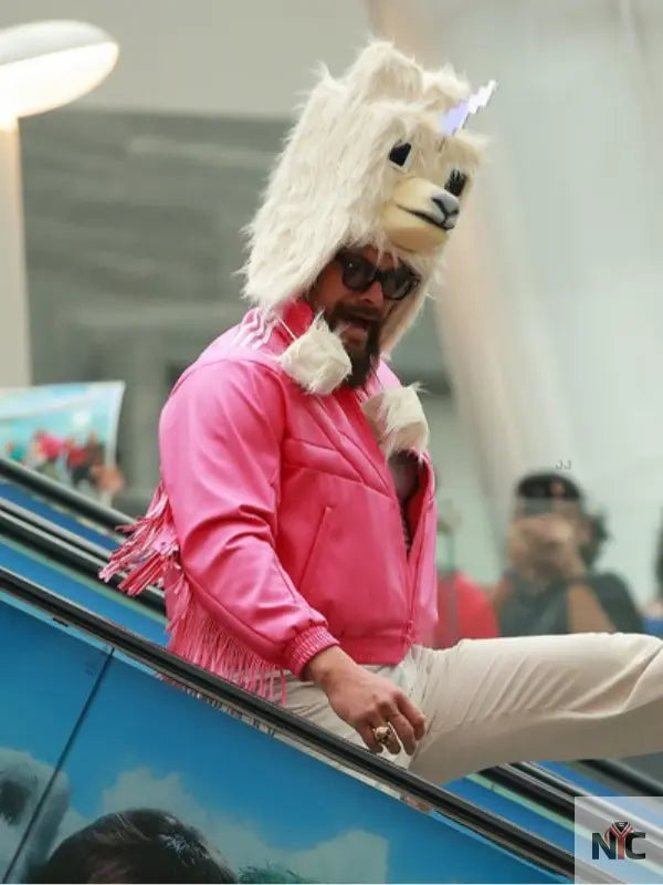 A Minecraft Movie Jason Momoa Pink Bomber Jacket Clanton Jacket