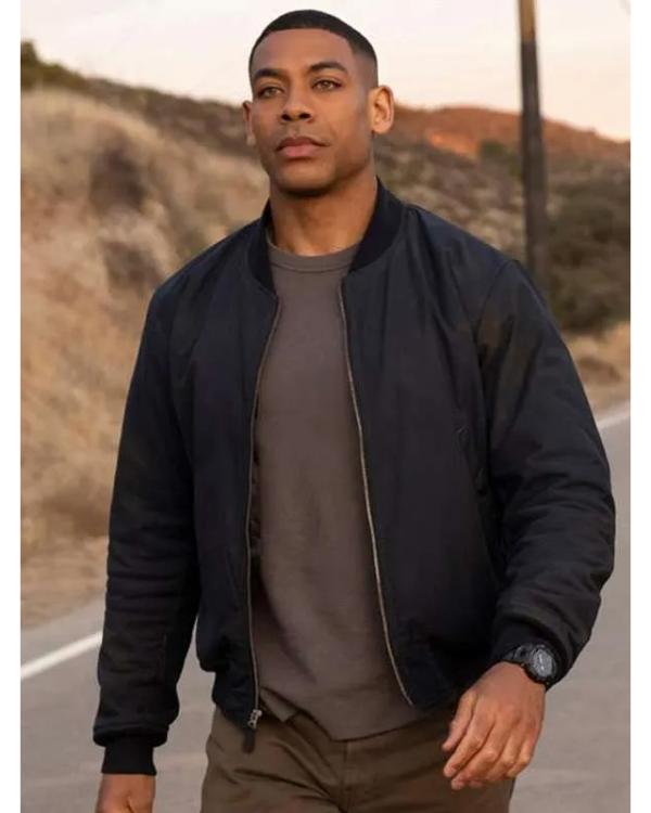 Aaron Pierre Lanterns Black Bomber Jacket