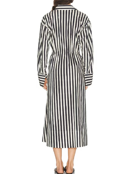 Quinta Brunson Abbott Elementary Season 6 Black & White Striped Dress - detail view
