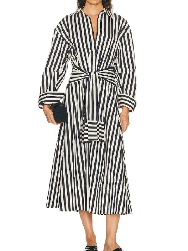 Quinta Brunson Abbott Elementary Season 6 Black & White Striped Dress - side view
