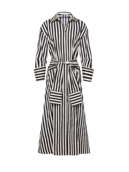 Quinta Brunson Abbott Elementary Season 6 Black & White Striped Dress - front view