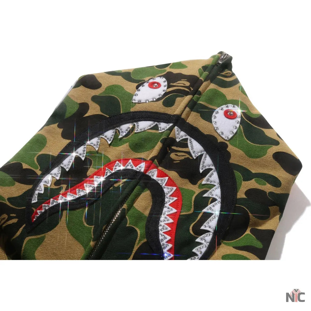 Abc Camo Crystal Stone Shark Full Zip Hoodie Mens Clanton Jacket