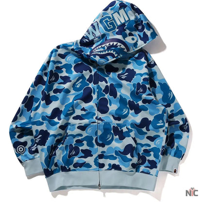 Abc Camo Polyester Relaxed Fit Shark Full Zip Hoodie M Clanton Jacket