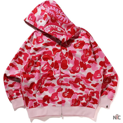 Abc Camo Polyester Relaxed Fit Shark Full Zip Hoodie M Clanton Jacket