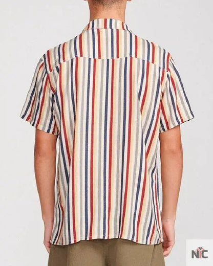 Access Hollywood Scott Evans Striped Short Sleeve Shirt Clanton Jacket