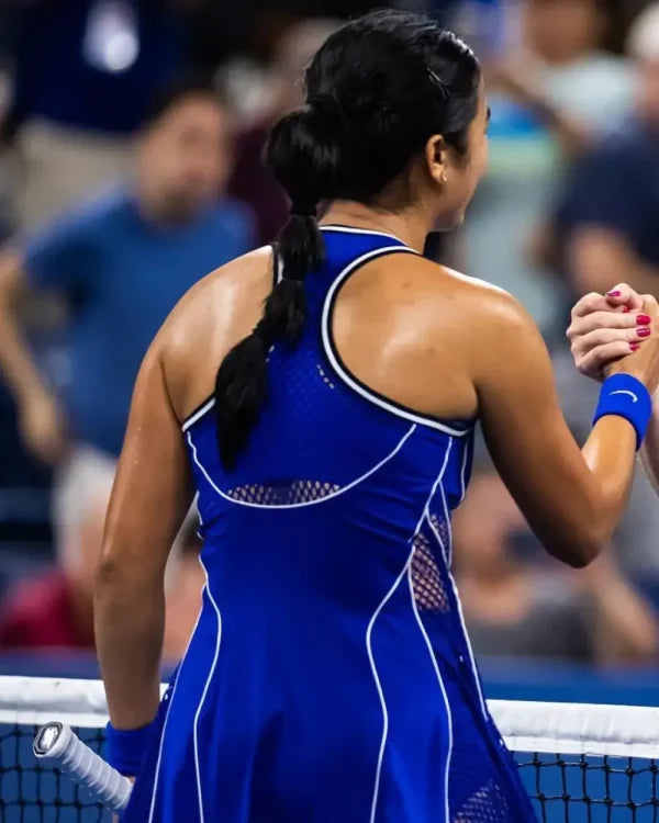 Alexandra Eala US Open 2026 Royal Blue Tennis Dress - front view