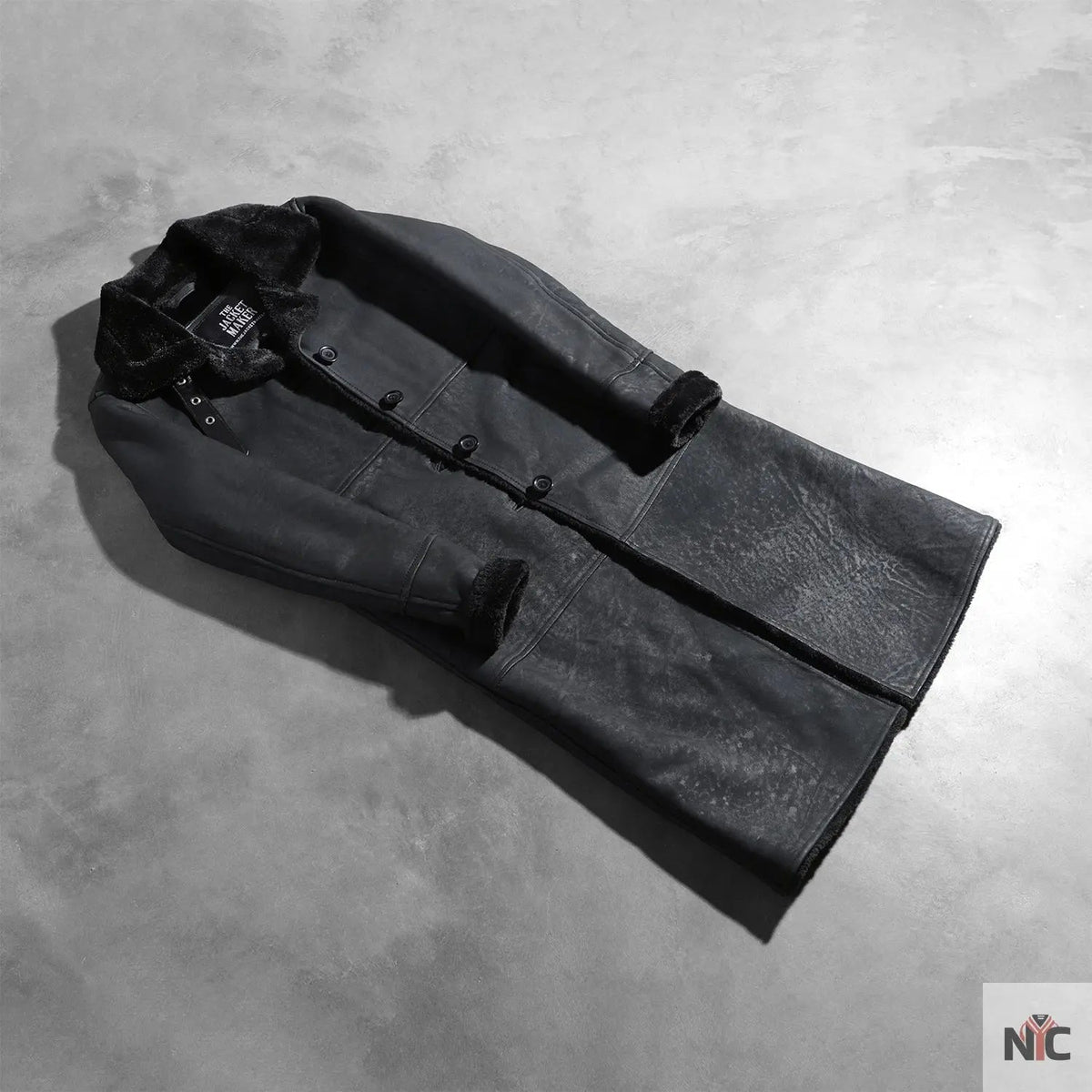 Alina Shearling Black Leather Coat Clanton Jacket