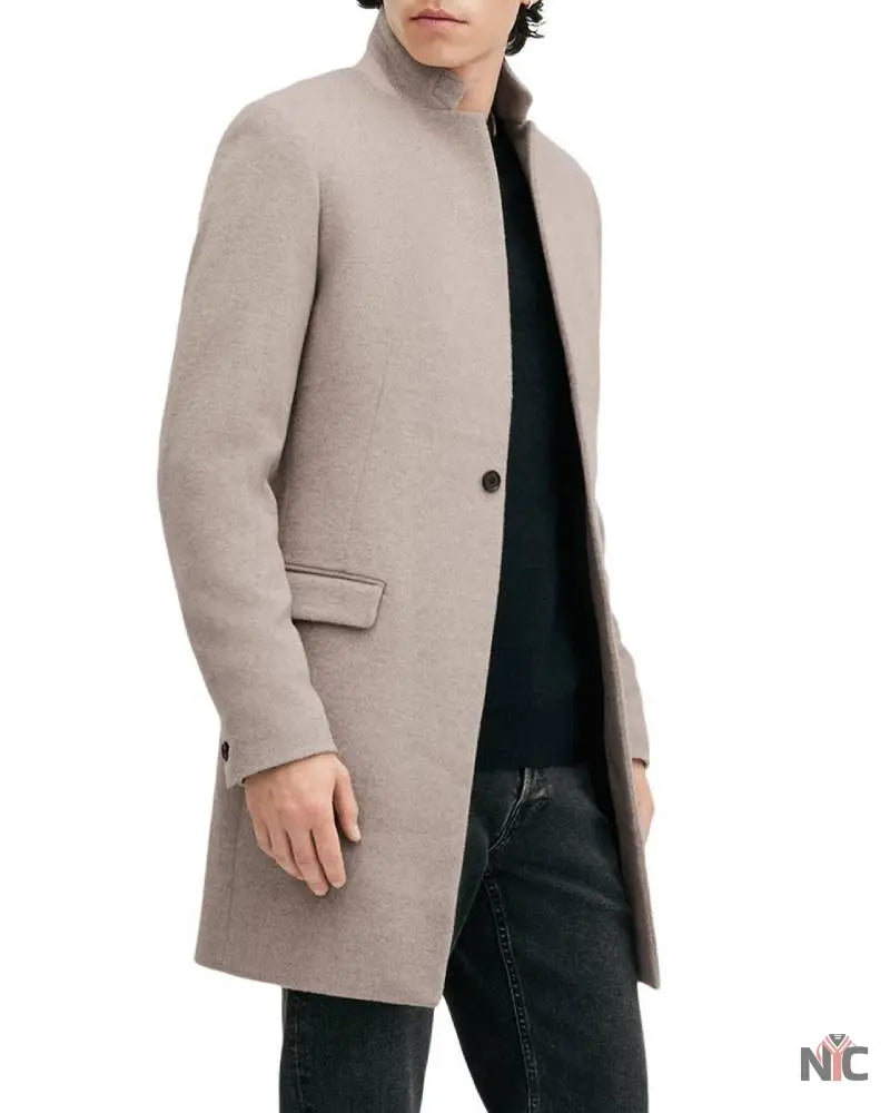 All Saints Oatmeal White Hargrove Coat Clanton Jacket