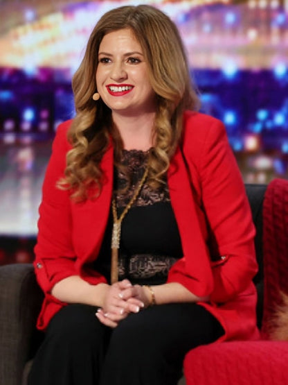 Americas Got Talent S21 Julia Red Ruched Blazer WorthVee