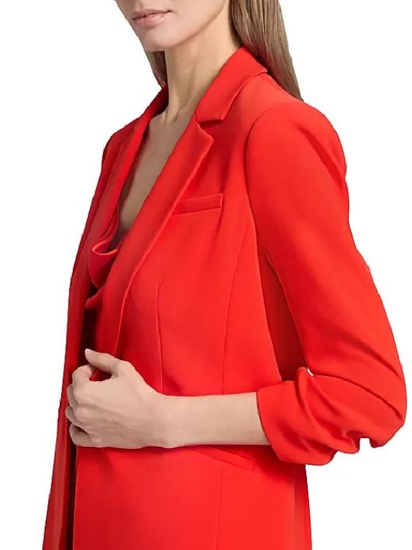 Americas Got Talent S21 Julia Red Ruched Blazer WorthVee