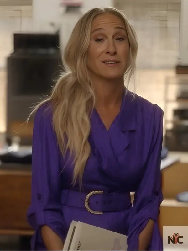 And Just Like That S03 Sarah Jessica Parker Purple Coat Clanton Jacket