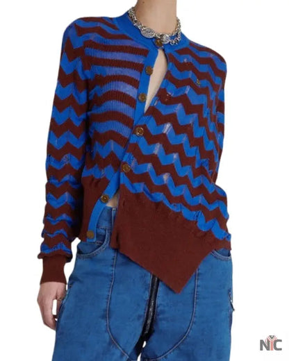 And Just Like That Sarah Jessica Parker Chevron Sweater Clanton Jacket