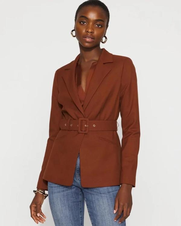 Finola Hughes General Hospital 2026 Brown Belted Blazer - front view