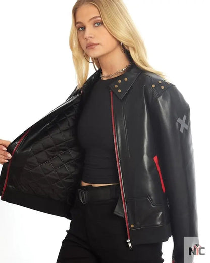 Arcane Season 2 VI Black Leather Jacket Clanton Jacket