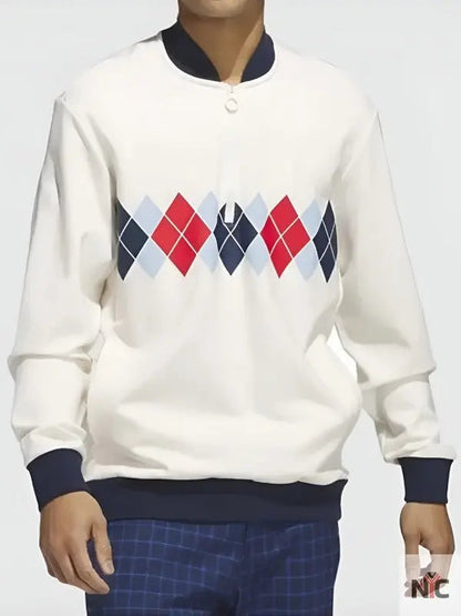 Argyle Printed 1/4-Zip Sweatshirt Clanton Jacket