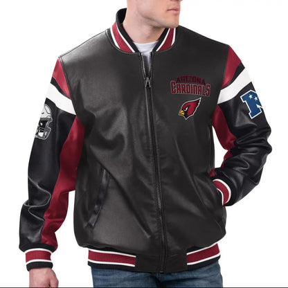 Arizona Cardinals Full-Zip Leather Varsity Jacket
