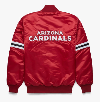 Arizona Cardinals Satin Varsity Jacket - back view