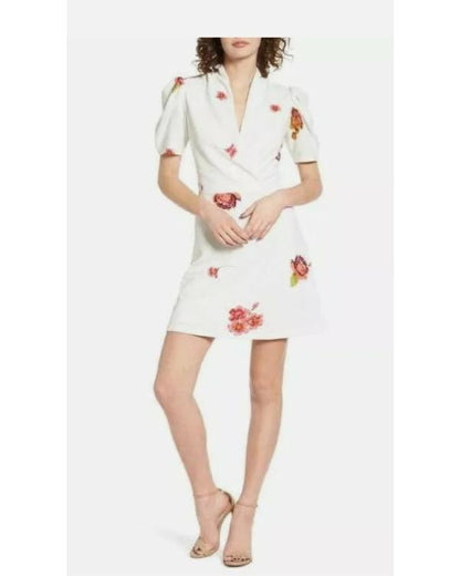 Madison Davenport Sharp Objects Floral Wrap Mini Dress - front view