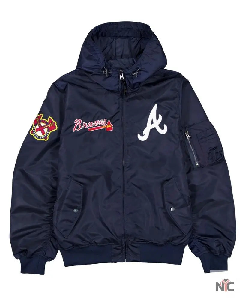 Atlanta Braves Historic L-2B Hooded Bomber Jacket Clanton Jacket