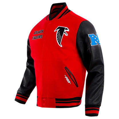 Atlanta Falcons Retro Classic Rib Wool Varsity Jacket - back view