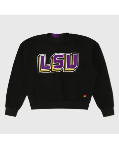 Aviator Nation x LSU Relaxed Crewneck Black Sweatshirt